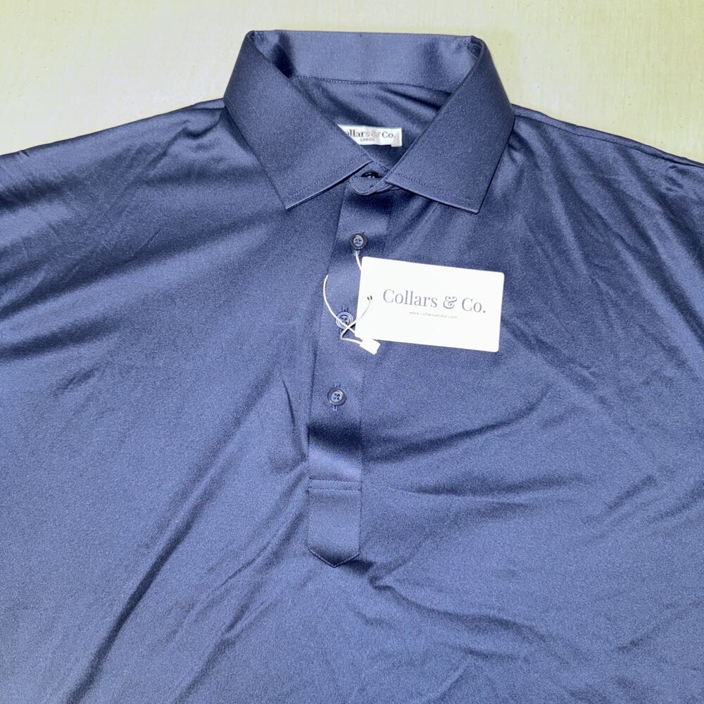 Collars and Co Golf Polo Navy Blue Size Large Preppy NWT